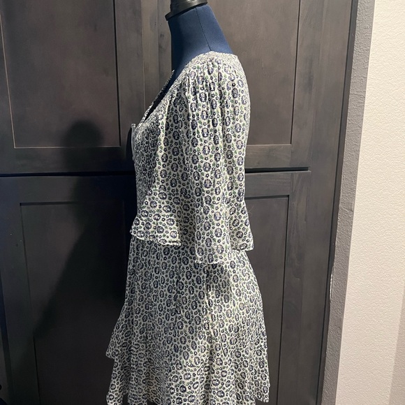 Rebecca Taylor White and Blue Floral Mini Dress - Picture 2 of 4